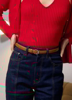 Classic Buckle Vegan Leather Belt