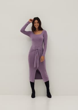 Knit Square Neck Bodycon Midaxi Dress