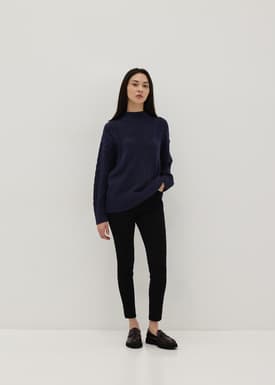 Oversized High Neck Knit Sweater