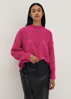 Oversized High Neck Knit Sweater