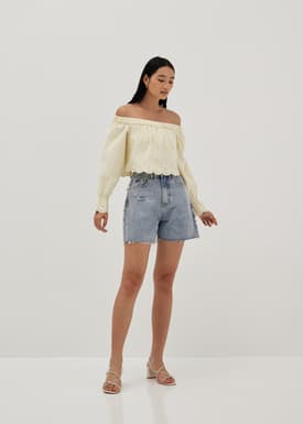 Anita Broderie Off Shoulder Scallop Top