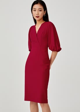 Hyacynthe Puff Sleeve Midi Dress