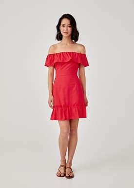 Darla Off Shoulder Ruffle Dress