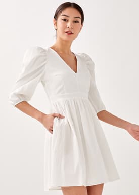 Hayria Textured Puff Sleeve Dress