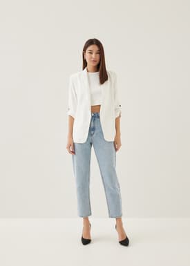 Christal Rayon Collared Blazer