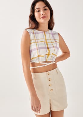 Shoshana Gingham Strappy Top