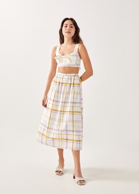 Shoshana Gingham Maxi Skirt