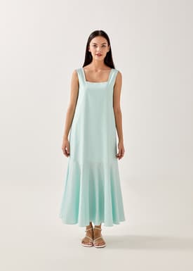 Zola Square Neck Poplin Dress
