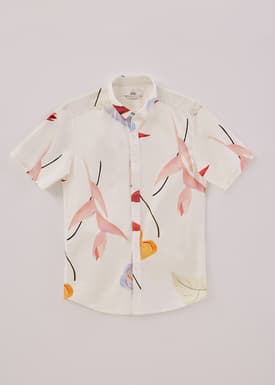 Austin Men's Poplin Button Down Shirt in Precious Treasures