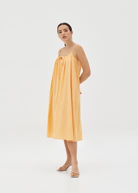 Vinny Textured Tie Front Trapeze Dress