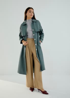 Cotton A-line Trench Coat