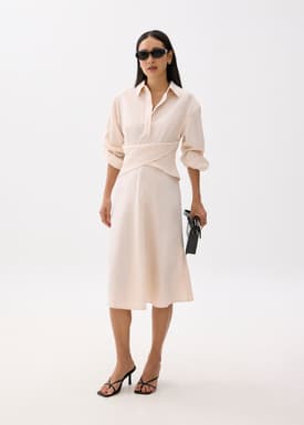 Simone Twist Front Satin Dress