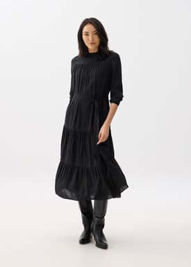 High Neck Fit & Flare Midaxi Dress