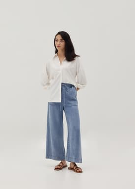 Jacinth Elastic Chambray Drawstring Culottes