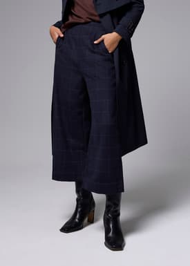 Checkered Wide Leg Culottes