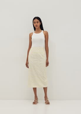 Gloria Broderie Column Skirt