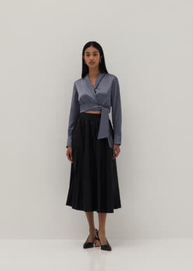 Kehlani Wrap Front Sash Tie Top