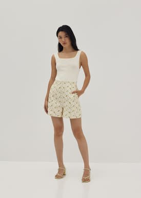Chalsea Embroidered Contrast Fabric Romper