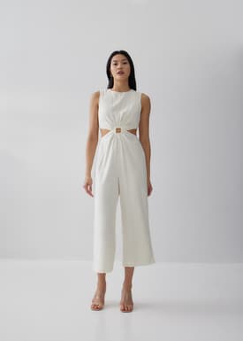 Georgette Linen Cut Out Jumpsuit