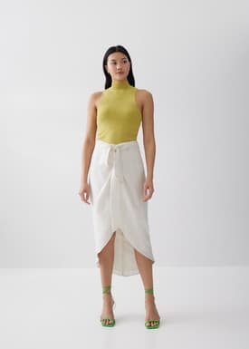 Adrina Drape Tie Front Skirt