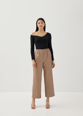 Klea Elastic Pleather Straight Leg Pants