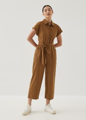 Ciely Cotton Straight Leg Maxi Jumpsuit