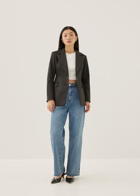 Cosima Padded Satin Peplum Blazer