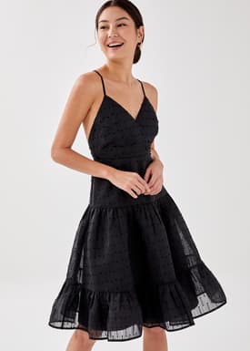 Alexandra Textured Crossback Midi Dress