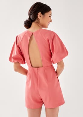 Almi Padded Puff Sleeve Romper