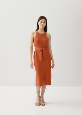 Olym Ribbed Knit Midi Dress