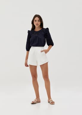 Wioleta Broderie Frill Top