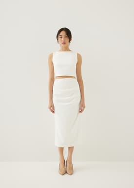 Mailea Side Pleat Column Skirt (2022 Version)