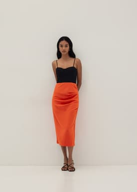 Mailea Side Pleat Column Skirt (2022 Version)
