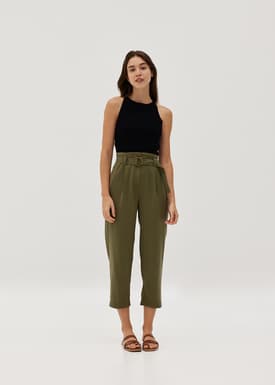 Delanie Belted Peg Leg Pants