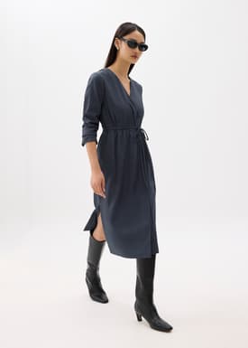 Elastic Tailored Front Wrap Midi Dress | Love, Bonito SG