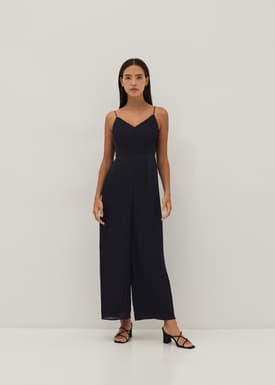 Marlene Pleated Straight Leg Jumpsuit