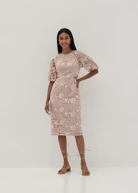 Venus Lace Cut Out Midi Dress