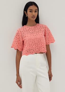 Shelby Broderie Shell Crop Top