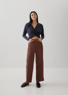 Rebekah Cupro Knotted Crop Top