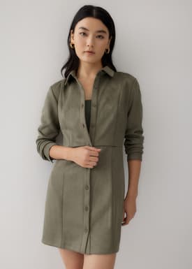 Viktoria Suede Shift Mini Dress