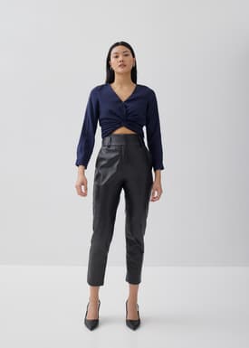 Ellin Twist Front Crop Top