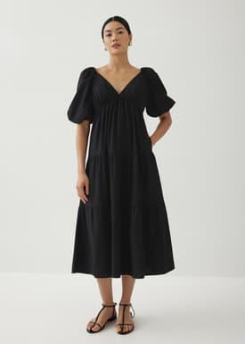 Katrine Padded Tiered Maxi Dress