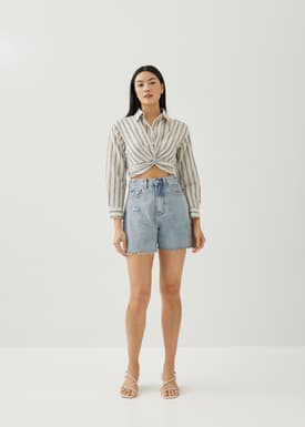 Felize Striped Twist Front Shirt