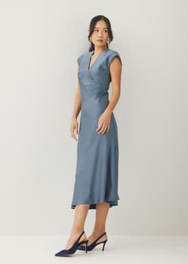 Brenda Satin Bias Cut Midaxi Dress