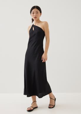 Charlita Linen Column Midaxi Dress