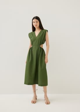 Harleen Elastic Fit & Flare Midi Dress