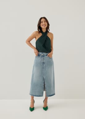 Isidra Satin Halter Top