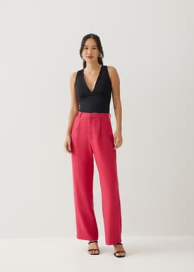 Janeth Textured Straight Leg Pants
