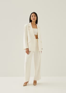 Rasha Shoulder Padded Relaxed Collared Blazer