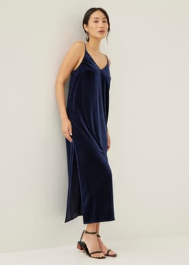 Zaley Velvet Slip Midaxi Dress